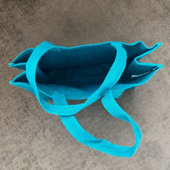 Turquoise Burlap Hask Perfect Hair Tote - Picture 4 of 5